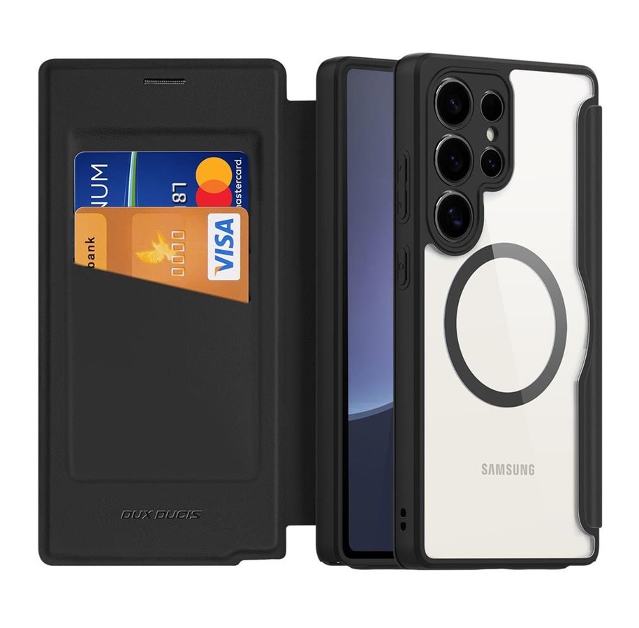 Mobiel - Covers & Cases - Dux Ducis Skin X Pro Case for Samsung Galaxy S25 Ultra with MagSafe and Wallet - Black - 6971824160956
