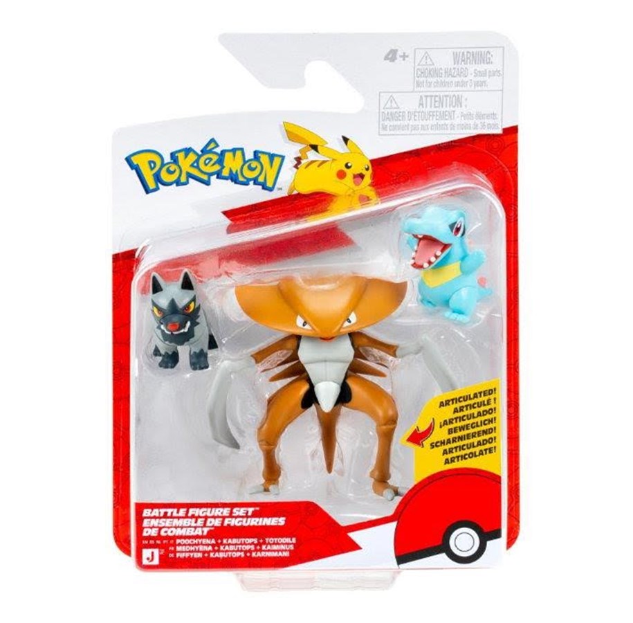 Pokémon - Pokemon Battle Figure 3 Pk Poochyena/totodile/kabu - PKW4554
