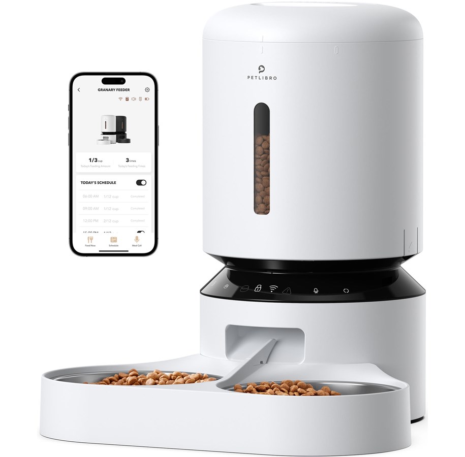 Honden - Petlibro GRANARY WIFI DUAL FOOD TRAY WHITE - PL-AF103-96W