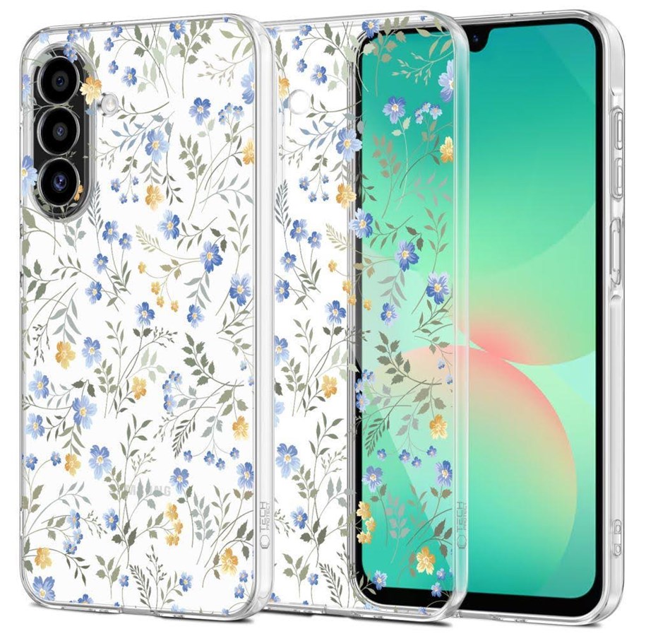 Mobiel - Covers & Cases - Tech-Protect FlexAir+ Case for Samsung Galaxy A17 4G / 5G - Daisies with Leaves - 5906302332496