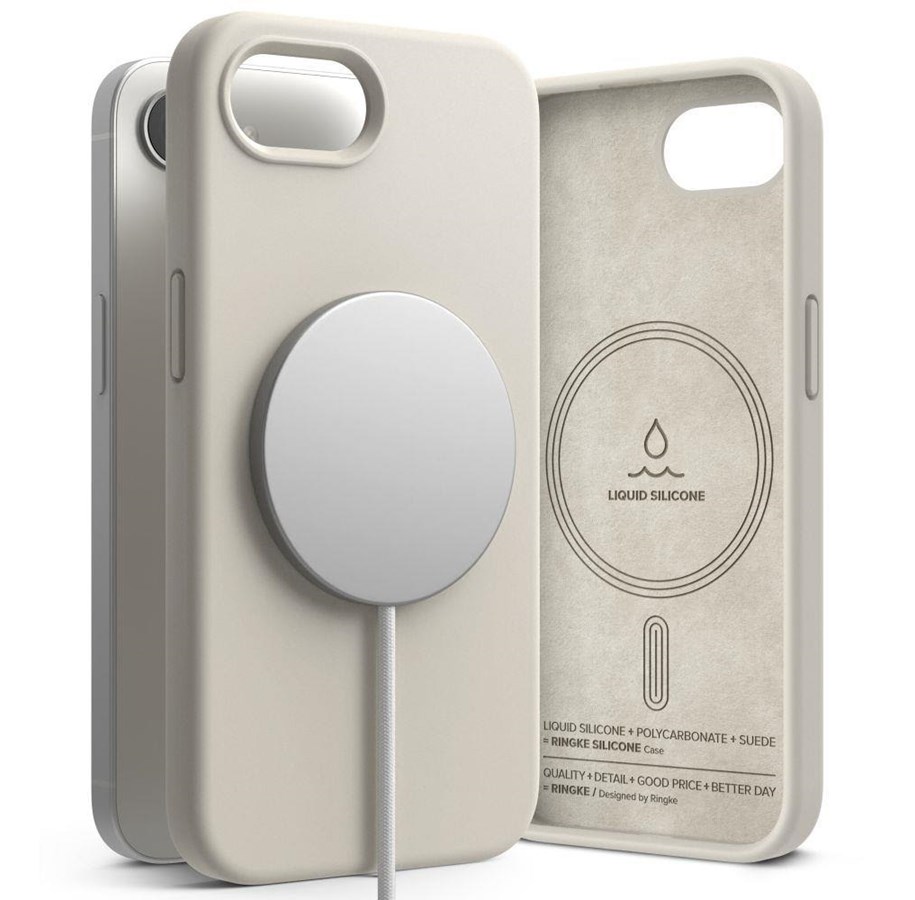 Mobiel - Covers & Cases - Ringke Silicone Magsafe Case for iPhone 16e / 17e - Beige - 8800293852841