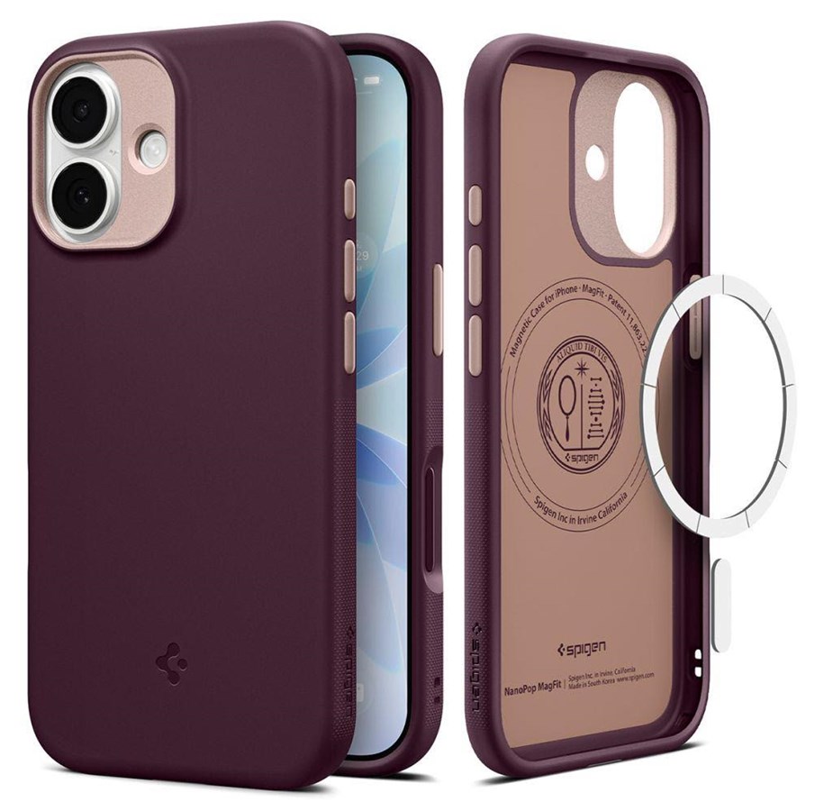 Mobiel - Covers & Cases - Spigen Nano Pop Mag MagSafe case for iPhone 17 - burgundy - ACS10365