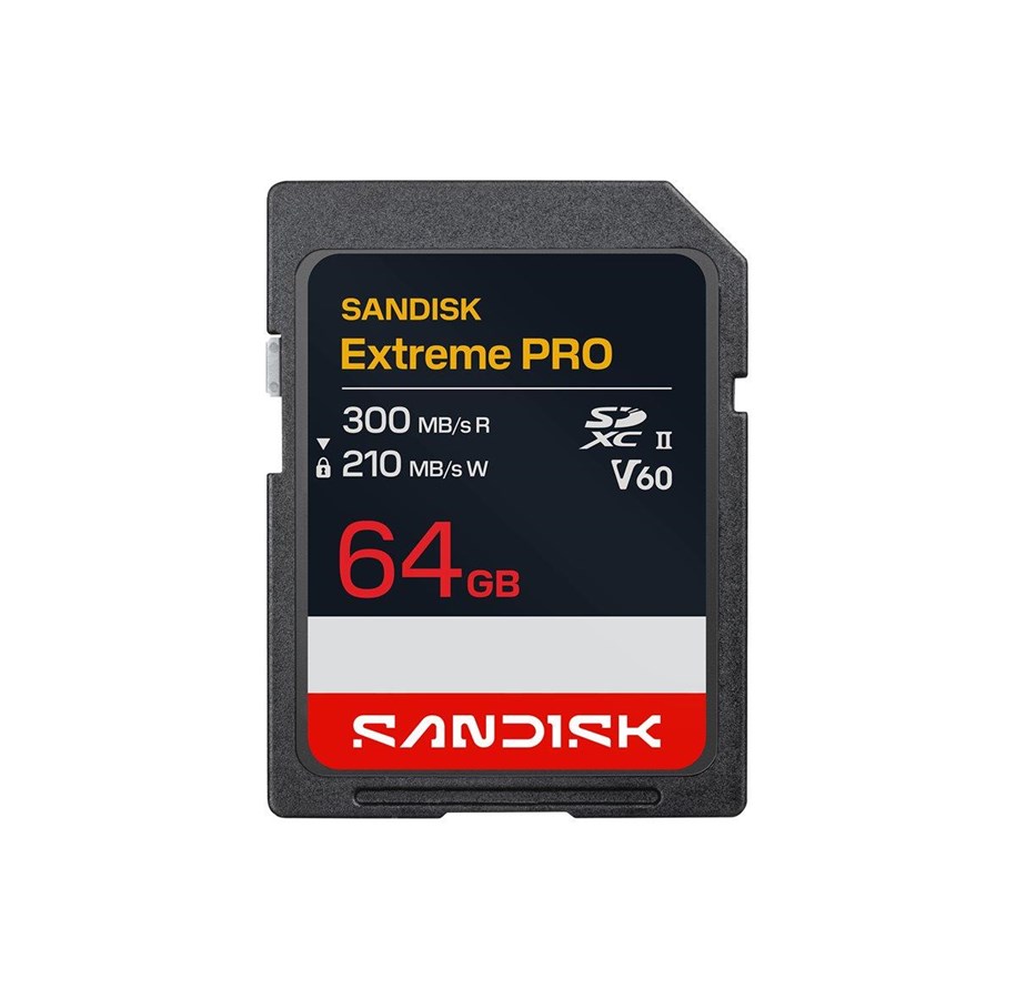 Geheugenkaart - SANDISK Extreme PRO - flash memory card - 64 GB - SDXC UHS-II - SDSDXEM-064G-GN4IN