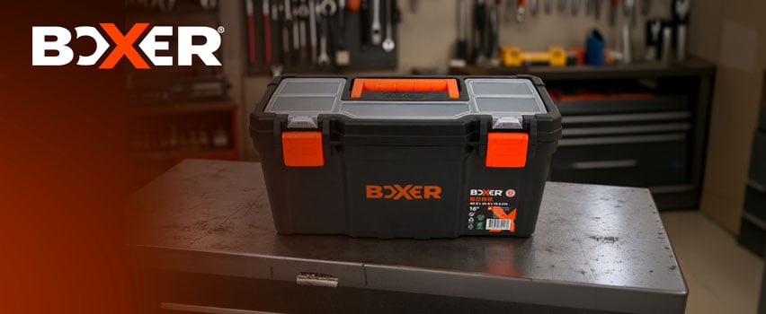 Boxer gereedschapskoffer 16 zwart-oranje – robuuste opslag voor garage en werkplaats